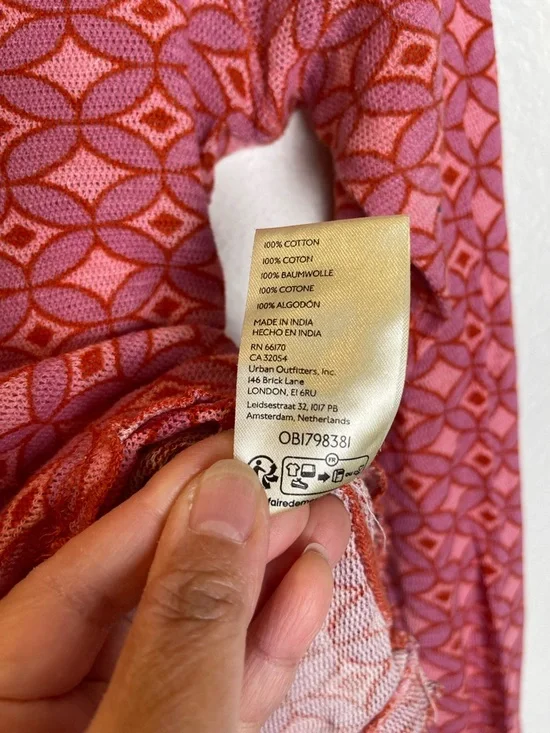 Free People Garner Long Sleeve Tee in Pink Combo Size XS - Picture 8 of 16